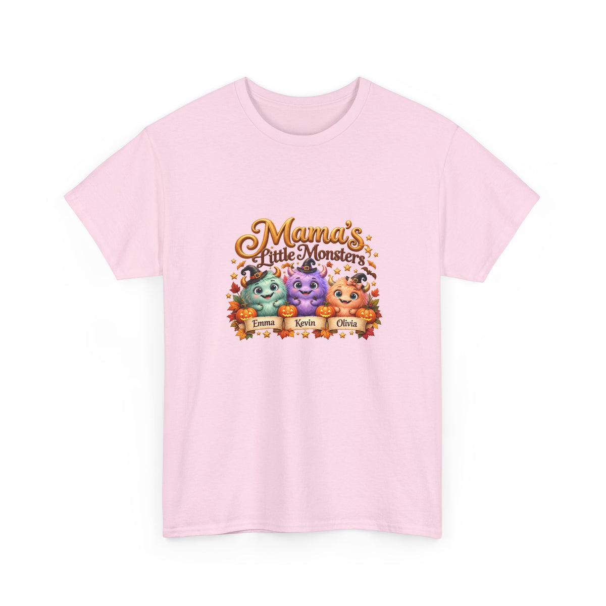 Mama’s Little Monsters Personalized Halloween Shirt – Custom Kids Names Tee – Cute Monster Mom Gift