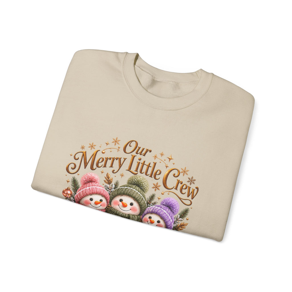 Personalized Snowman Christmas Sweatshirt – Our Merry Little Crew – Custom Kids Names
