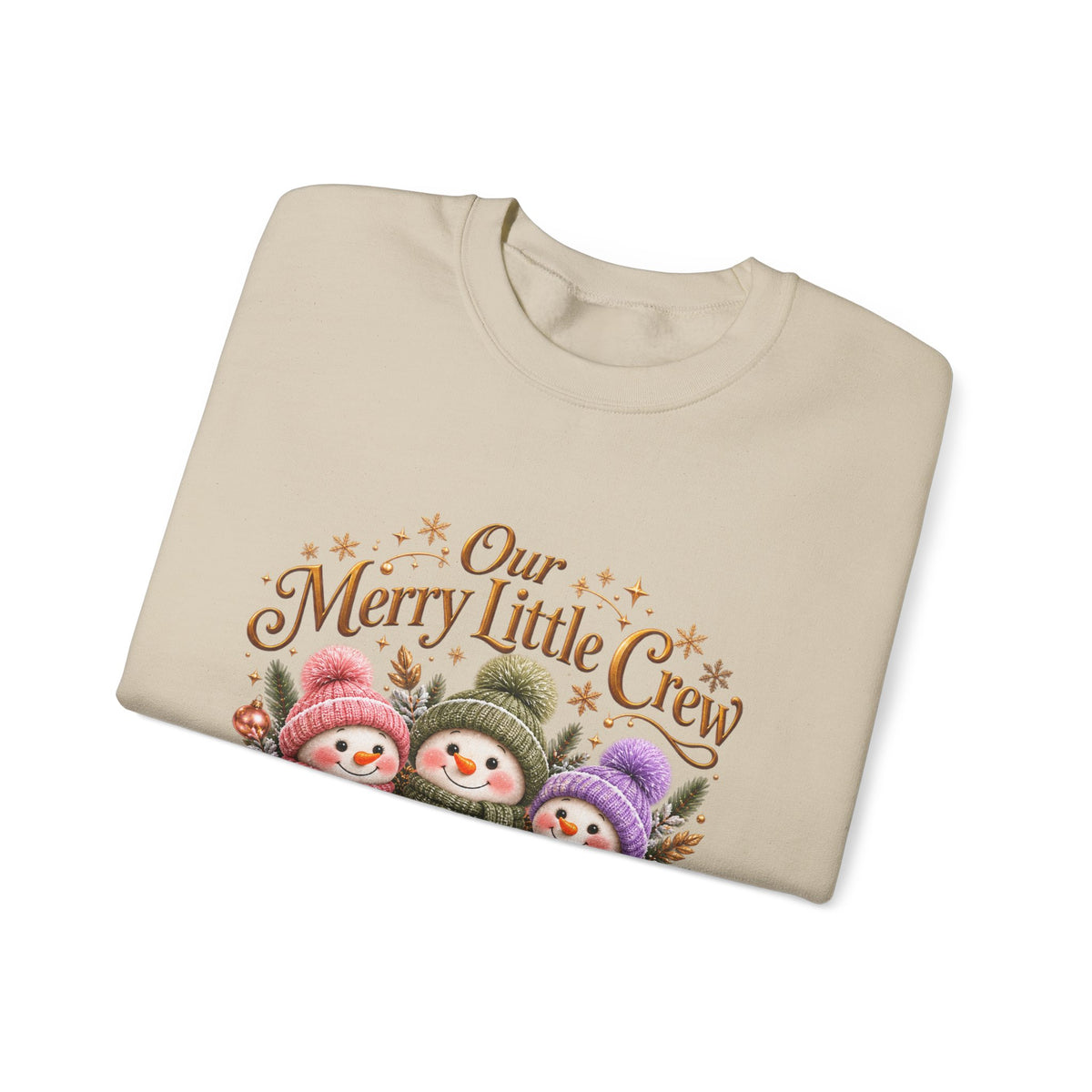 Personalized Snowman Christmas Sweatshirt – Our Merry Little Crew – Custom Kids Names