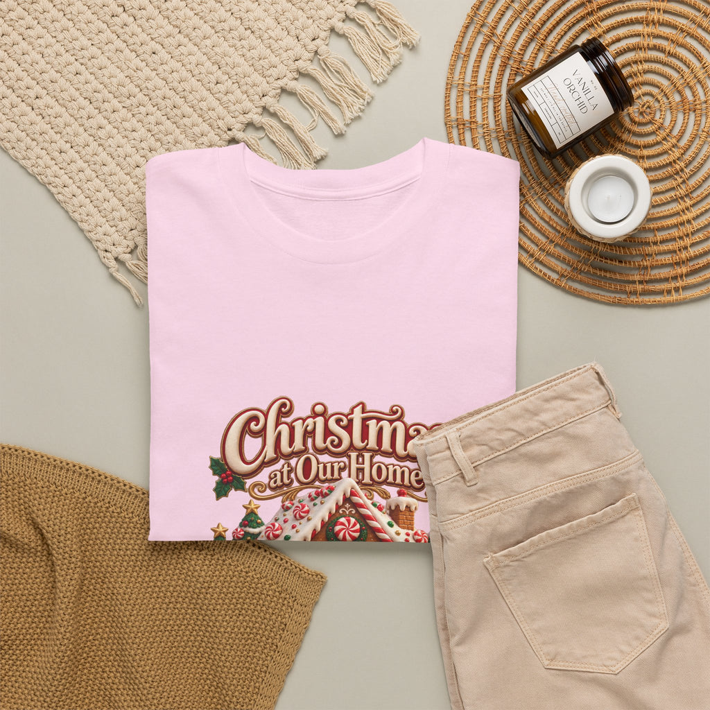 Personalized Family Christmas Shirt – Custom Family Name Gingerbread House Holiday Tee
