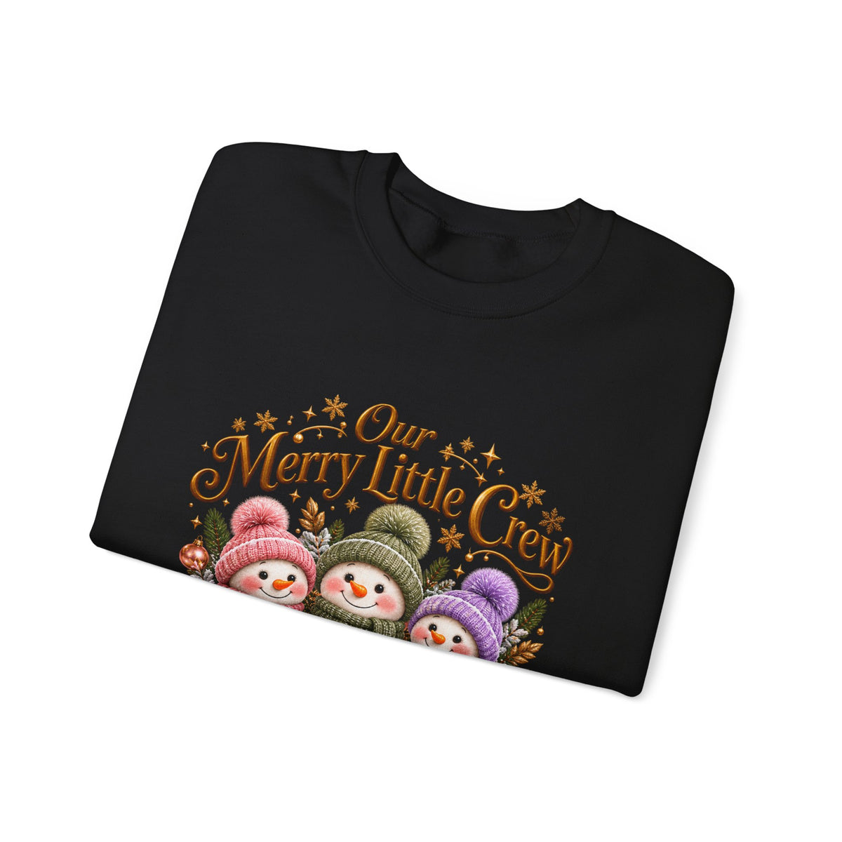 Personalized Snowman Christmas Sweatshirt – Our Merry Little Crew – Custom Kids Names