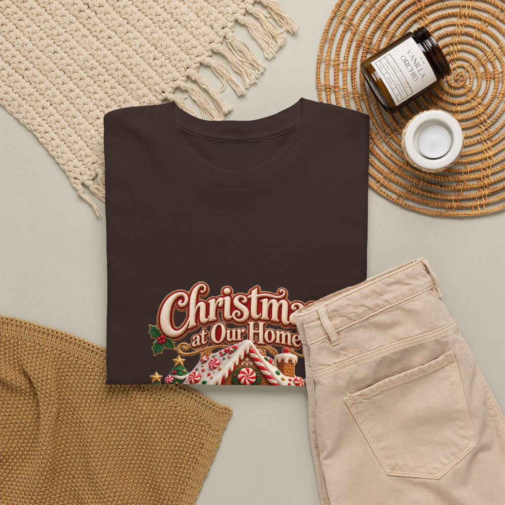 Personalized Family Christmas Shirt – Custom Family Name Gingerbread House Holiday Tee