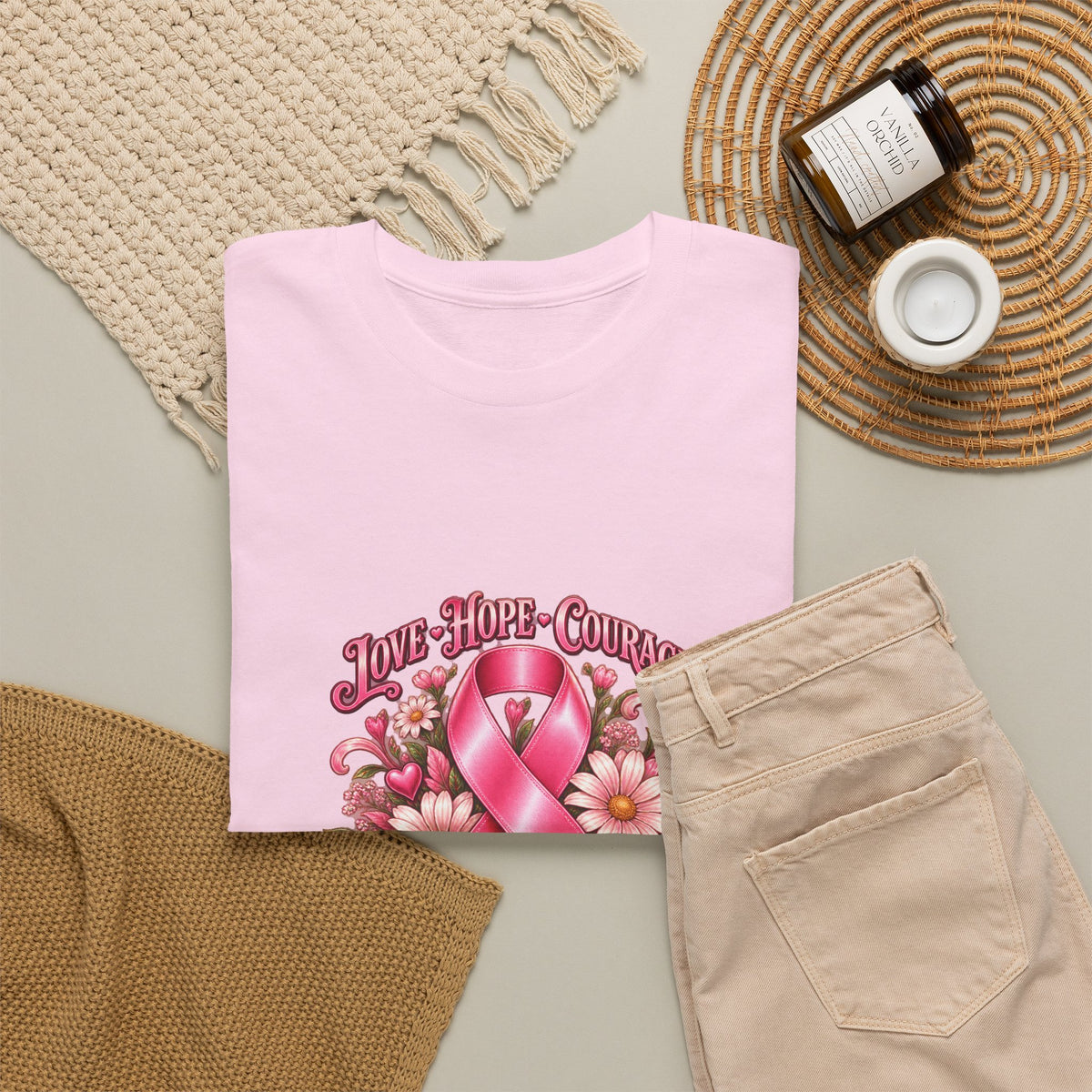 Love, Hope, Courage Personalized Pink October Awareness T-Shirt