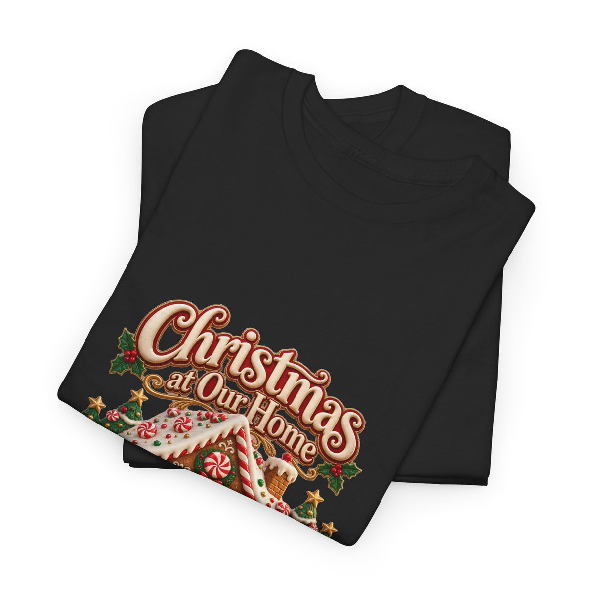 Personalized Family Christmas Shirt – Custom Family Name Gingerbread House Holiday Tee