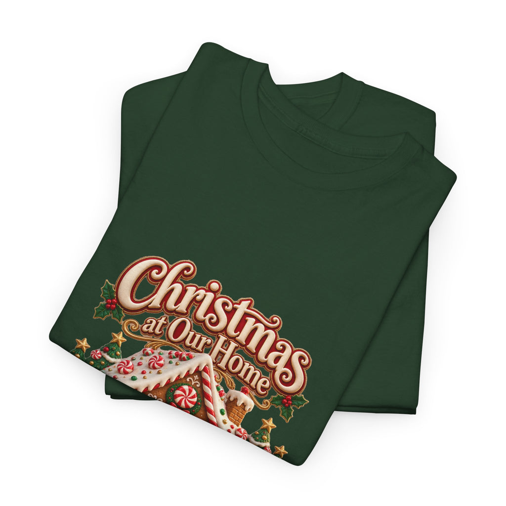 Personalized Family Christmas Shirt – Custom Family Name Gingerbread House Holiday Tee