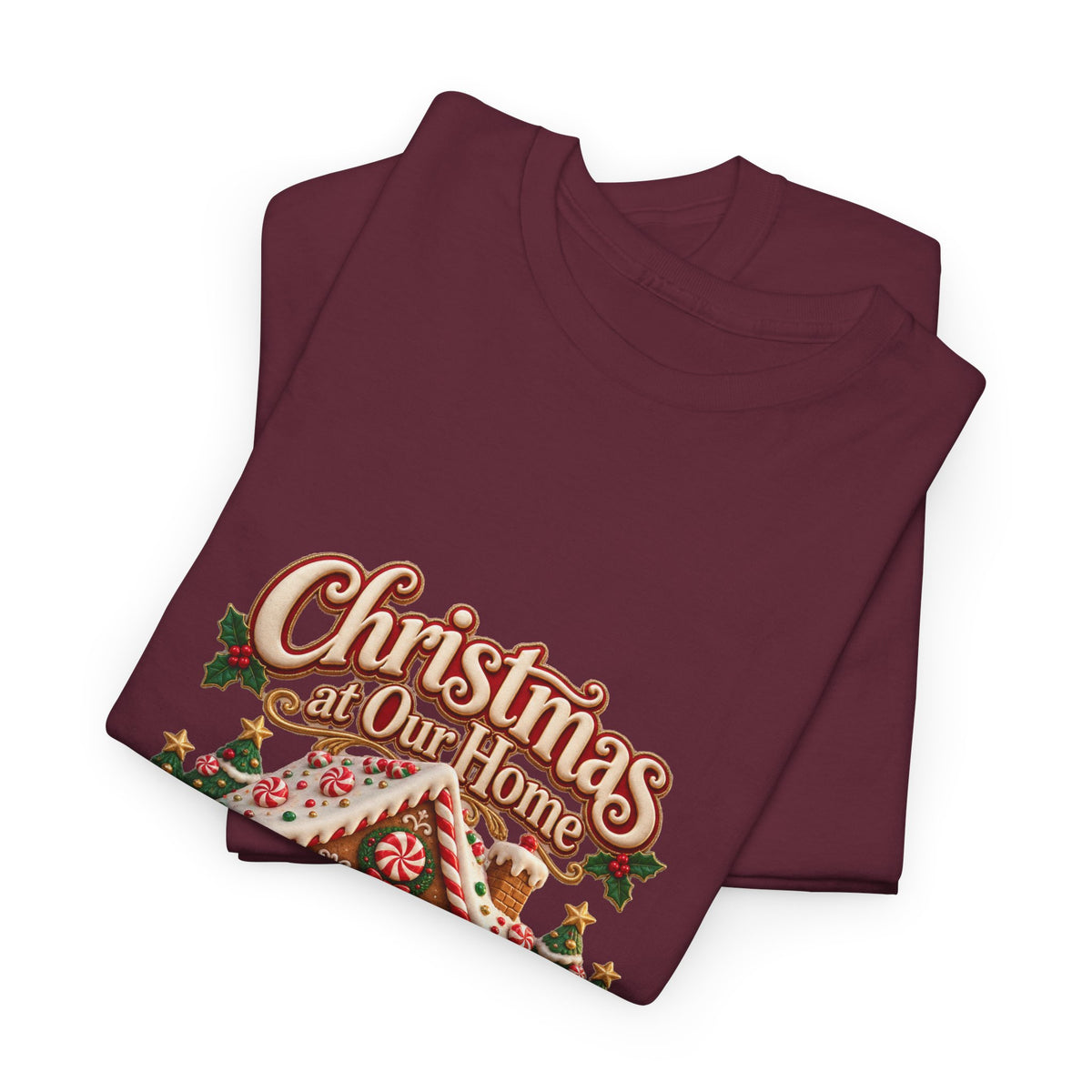 Personalized Family Christmas Shirt – Custom Family Name Gingerbread House Holiday Tee