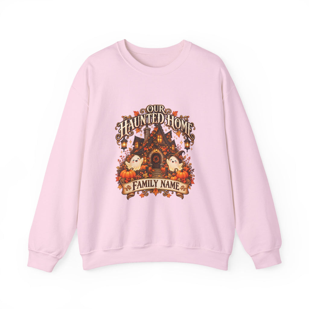 Our Haunted Home Personalized Halloween Sweatshirt – Custom Family Name
