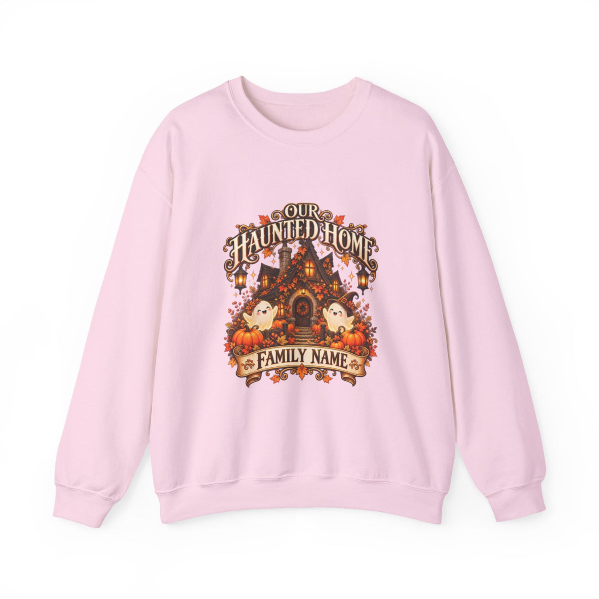 Our Haunted Home Personalized Halloween Sweatshirt – Custom Family Name