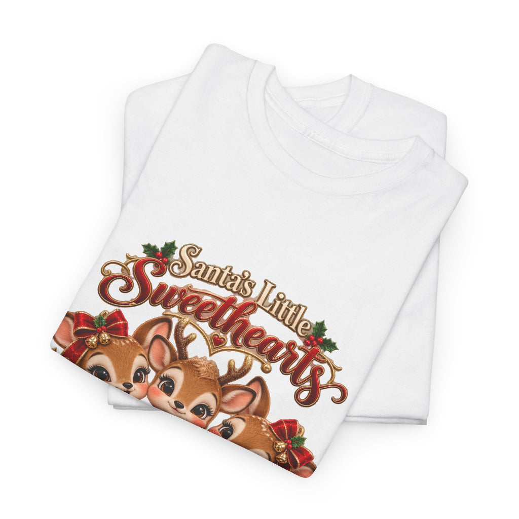 Personalized Christmas Reindeer Shirt – Santa’s Little Sweethearts Custom Kids Names