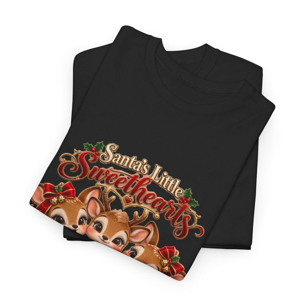 Personalized Christmas Reindeer Shirt – Santa’s Little Sweethearts Custom Kids Names
