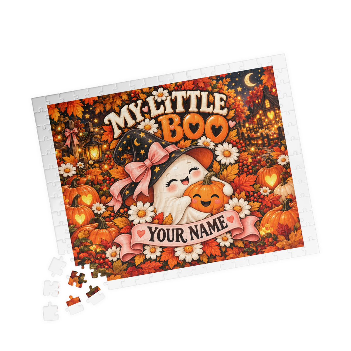 My Little Boo Personalized Halloween Jigsaw Puzzle – Custom Name