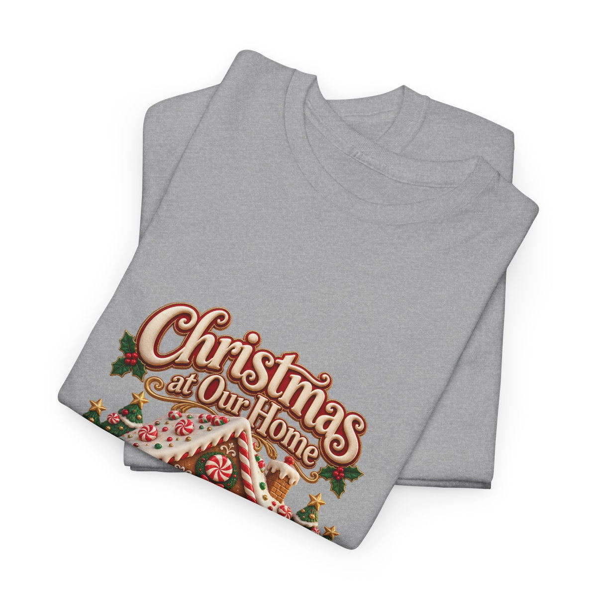 Personalized Family Christmas Shirt – Custom Family Name Gingerbread House Holiday Tee
