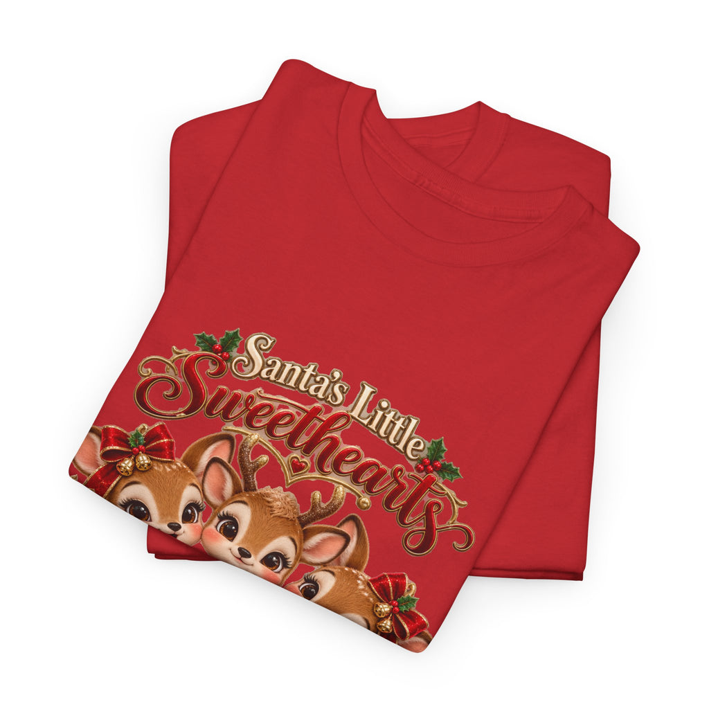 Personalized Christmas Reindeer Shirt – Santa’s Little Sweethearts Custom Kids Names