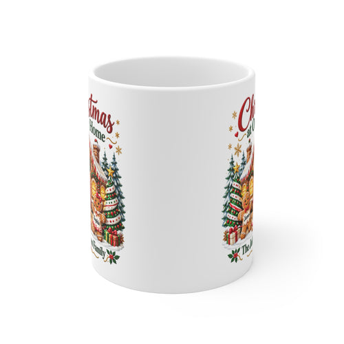 Christmas at Our Home Personalized Christmas Mug – Custom Gingerbread Family Gift, 11oz