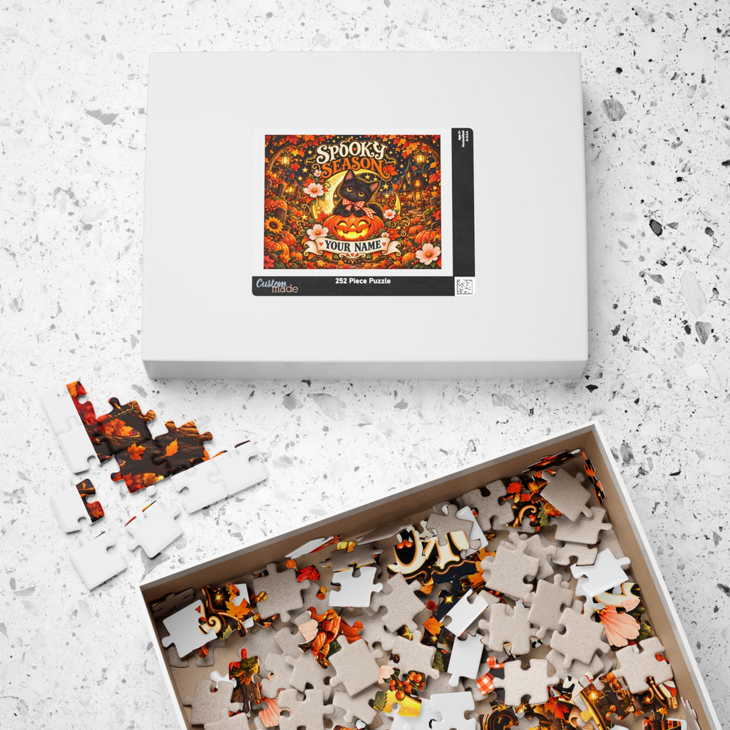 Spooky Season Personalized Halloween Jigsaw Puzzle – Custom Name