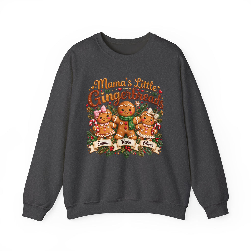 Mama’s Little Gingerbreads Personalized Christmas Sweatshirt – Custom Kids Names