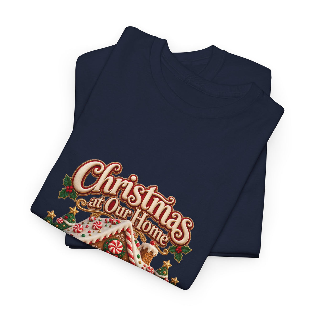 Personalized Family Christmas Shirt – Custom Family Name Gingerbread House Holiday Tee