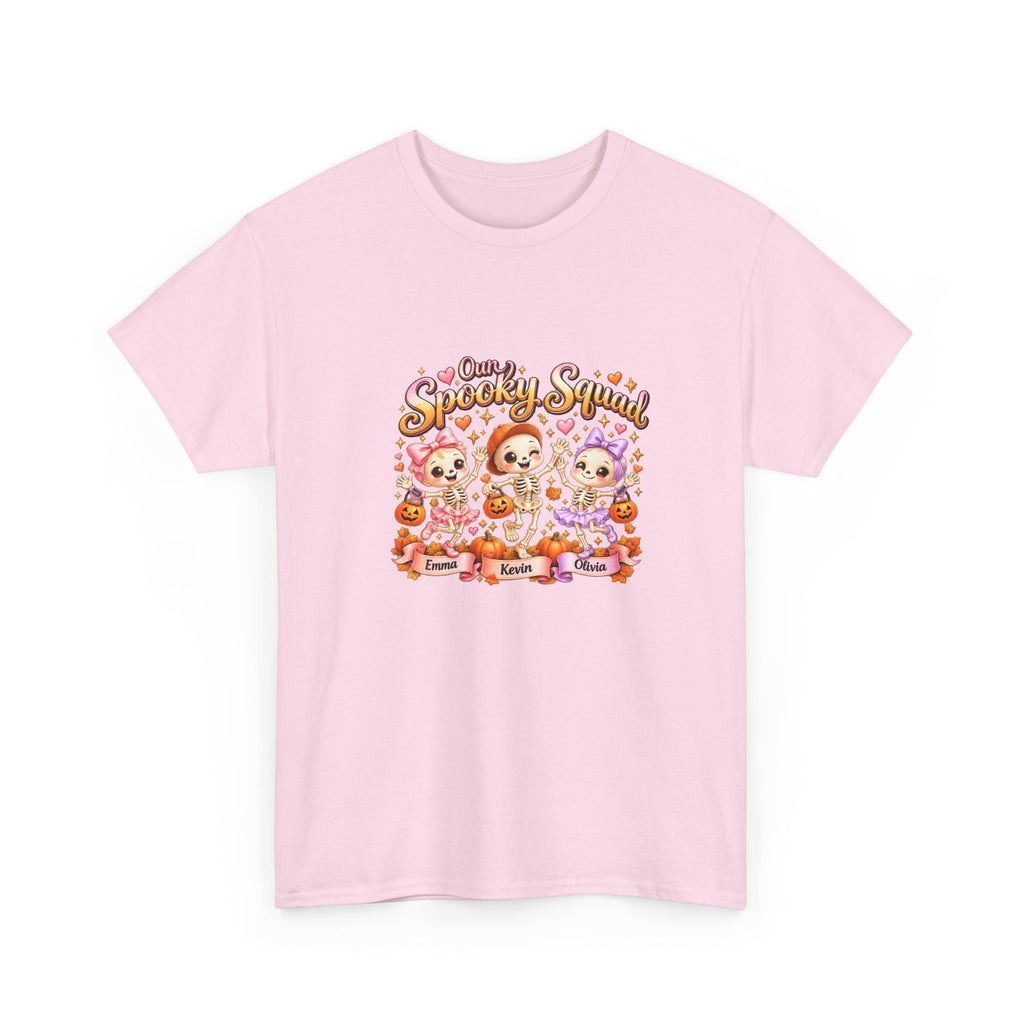 Personalized Spooky Squad Halloween Shirt – Custom Kids Names Skeleton Tee – Family Halloween Gift