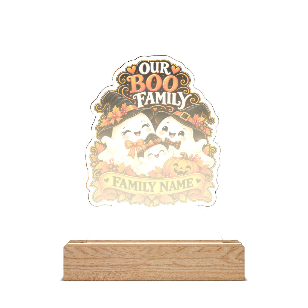 Our Boo Family Personalized Halloween Acrylic Night Light – Custom Family Name