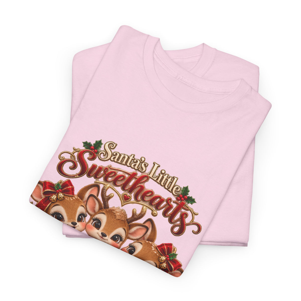 Personalized Christmas Reindeer Shirt – Santa’s Little Sweethearts Custom Kids Names