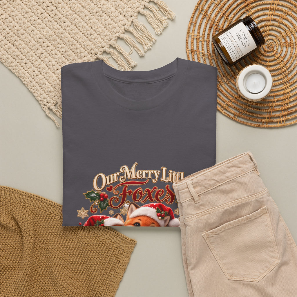 Personalized Christmas Fox Family Shirt – Custom Kids Names Holiday Mom Gift