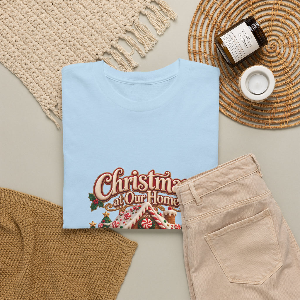 Personalized Family Christmas Shirt – Custom Family Name Gingerbread House Holiday Tee