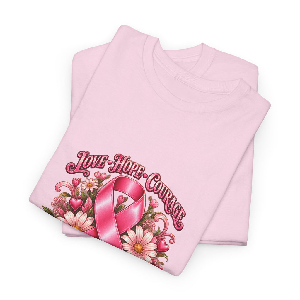 Love, Hope, Courage Personalized Pink October Awareness T-Shirt