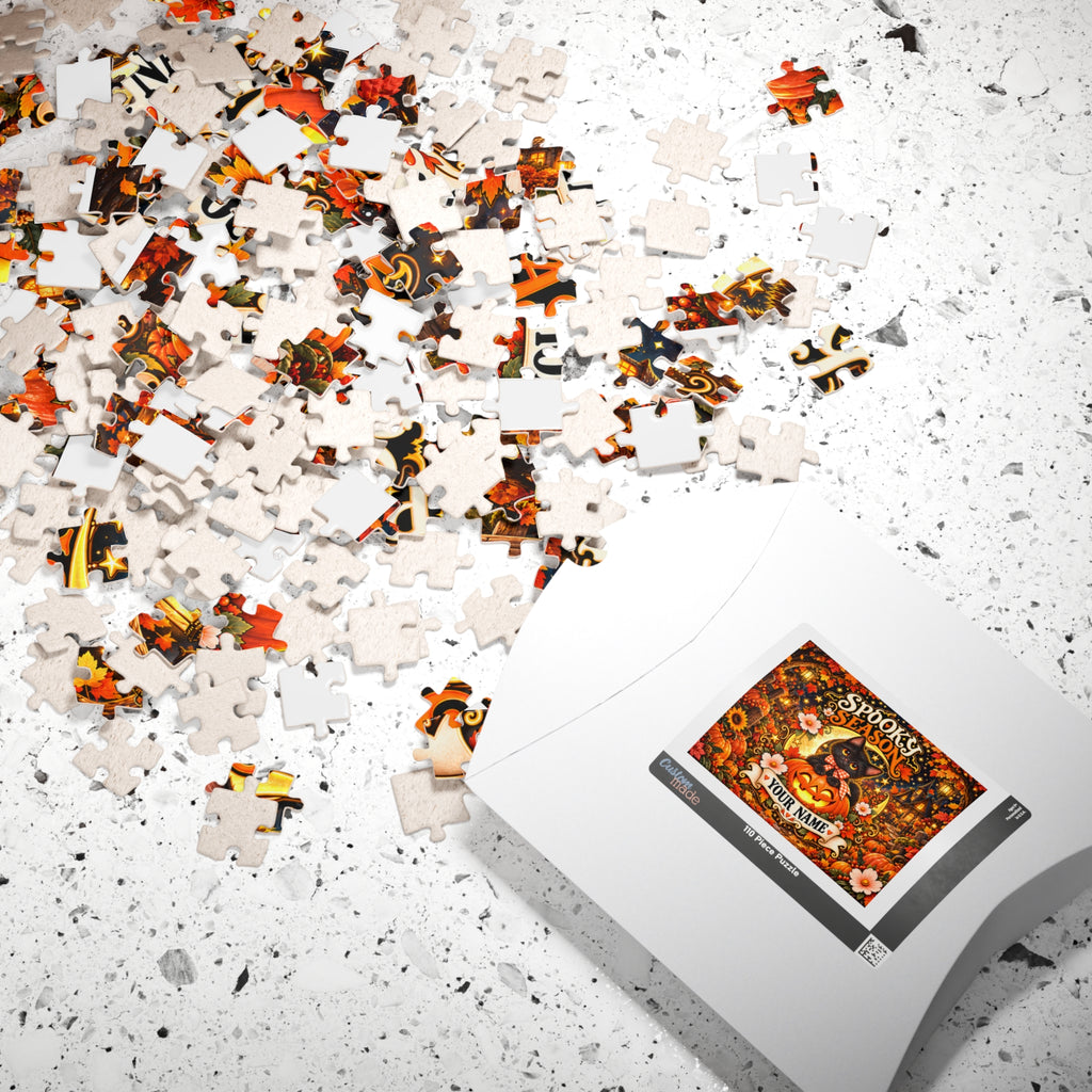 Spooky Season Personalized Halloween Jigsaw Puzzle – Custom Name