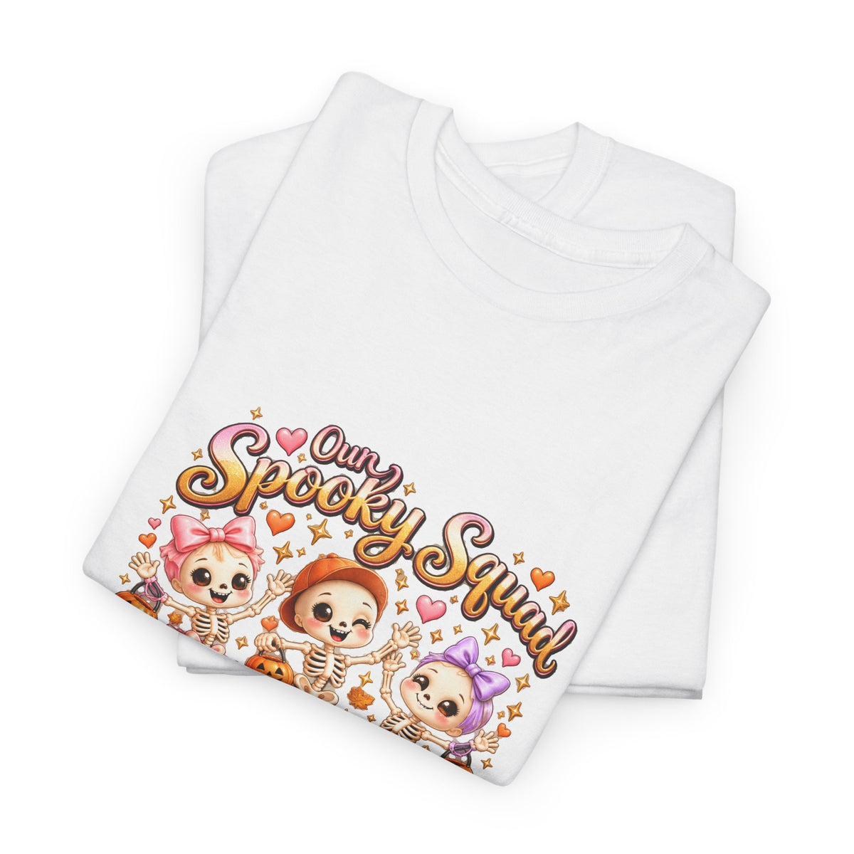 Personalized Spooky Squad Halloween Shirt – Custom Kids Names Skeleton Tee – Family Halloween Gift