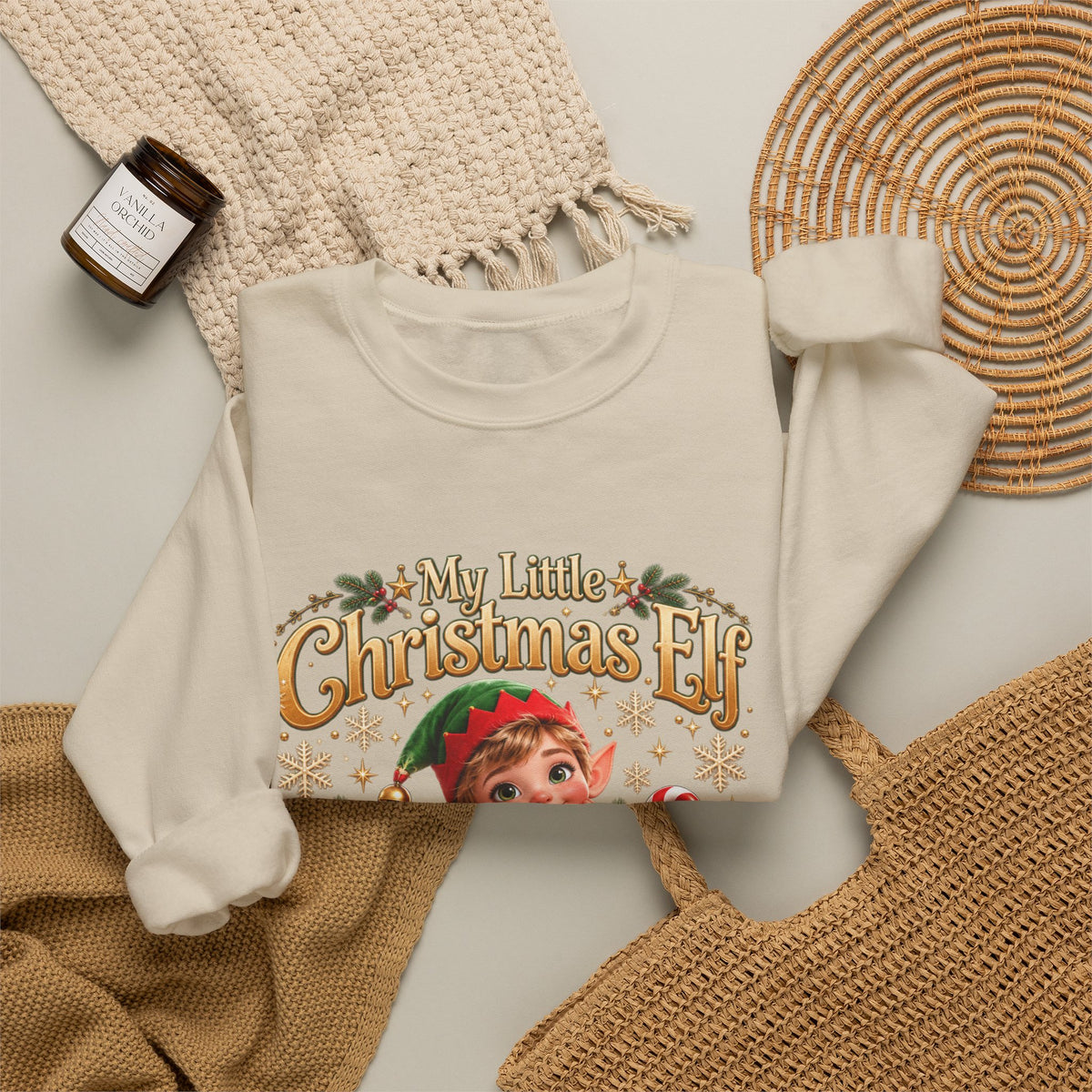 Personalized Christmas Elf Sweatshirt – Custom Name Holiday Crewneck