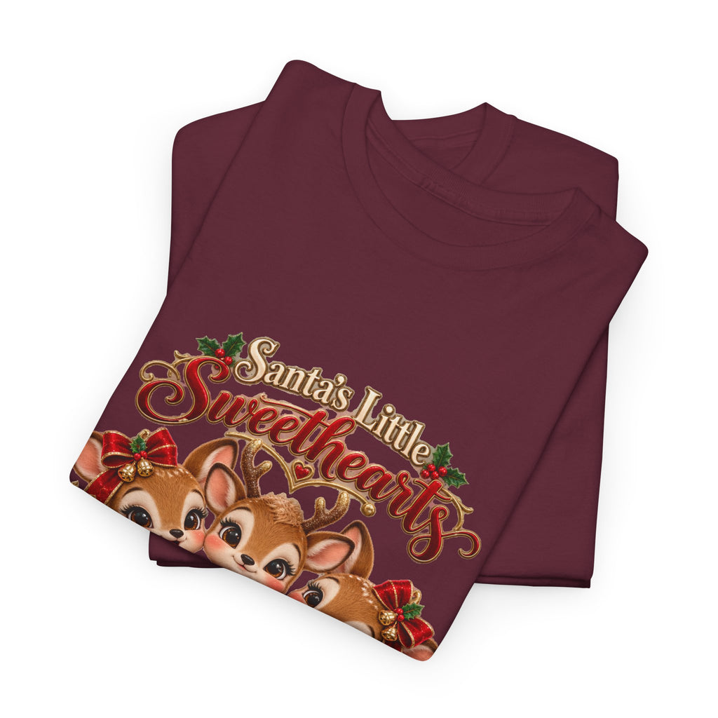 Personalized Christmas Reindeer Shirt – Santa’s Little Sweethearts Custom Kids Names