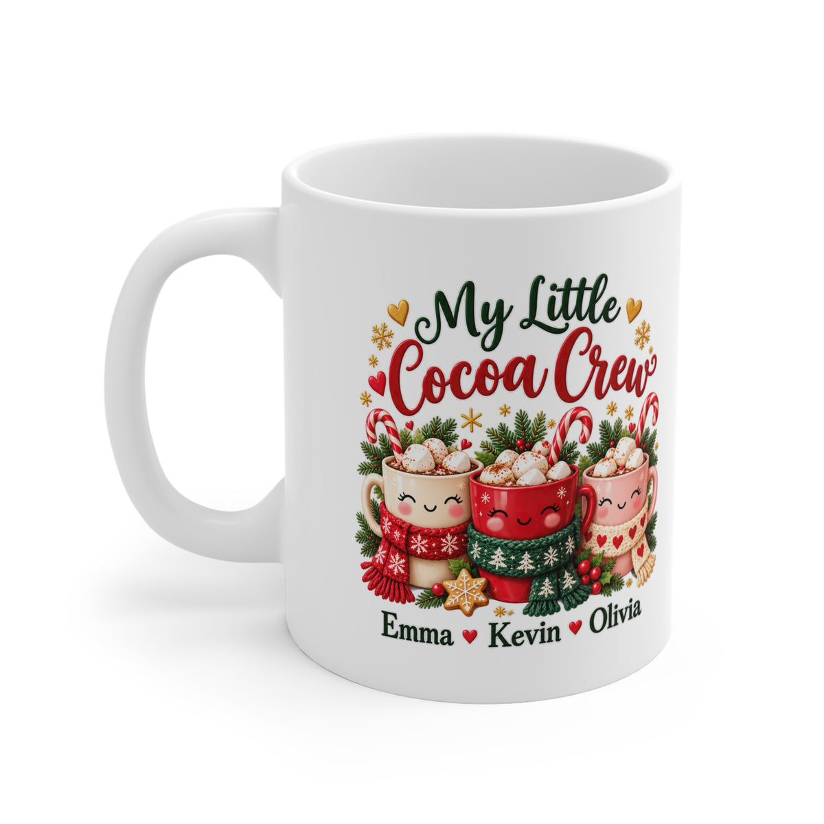 My Little Cocoa Crew Personalized Christmas Mug – Custom Hot Cocoa Gift, 11oz