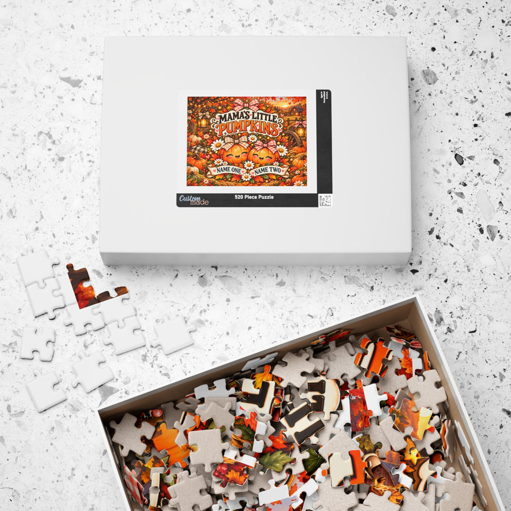 Mama’s Little Pumpkins Personalized Halloween Jigsaw Puzzle – Custom Two Names