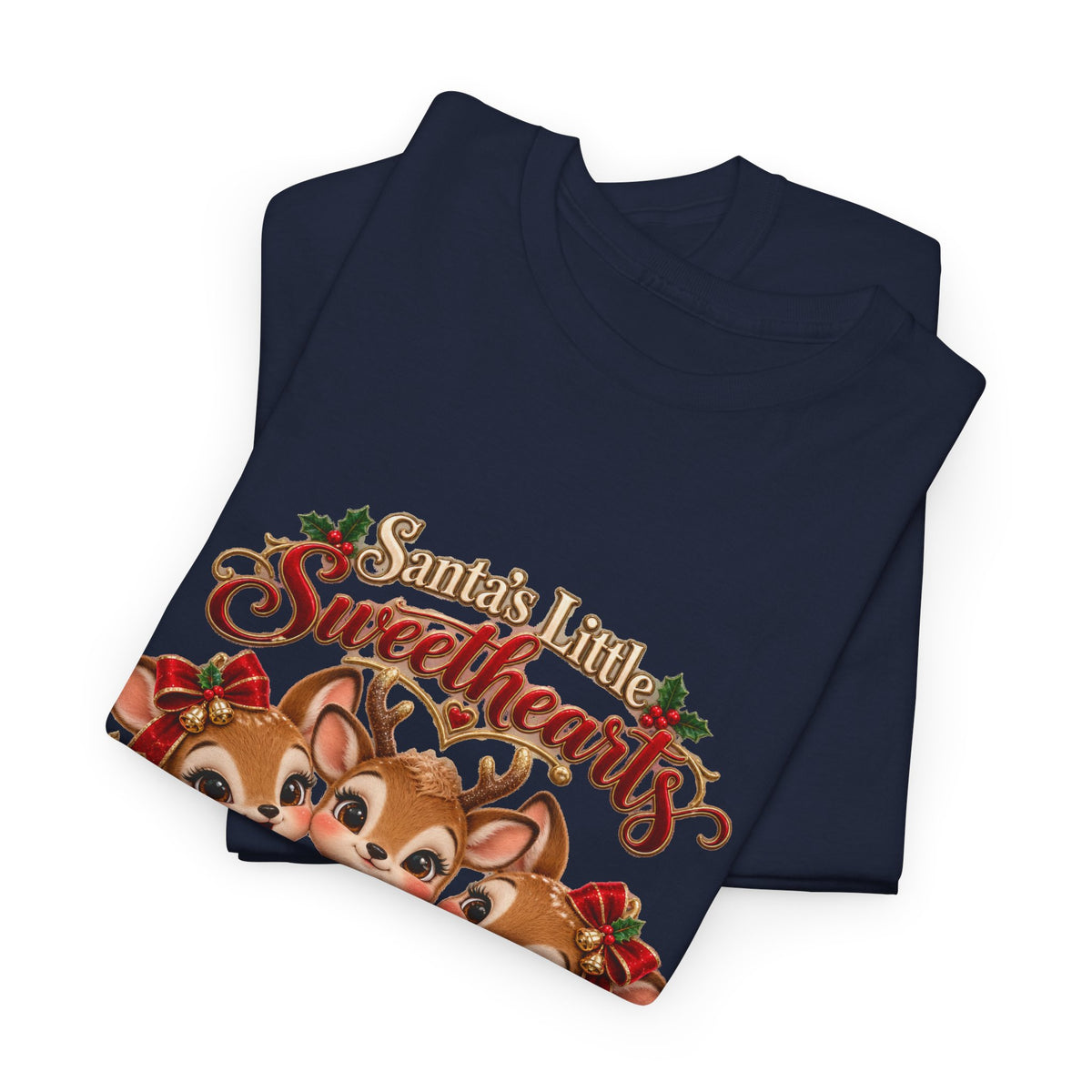 Personalized Christmas Reindeer Shirt – Santa’s Little Sweethearts Custom Kids Names