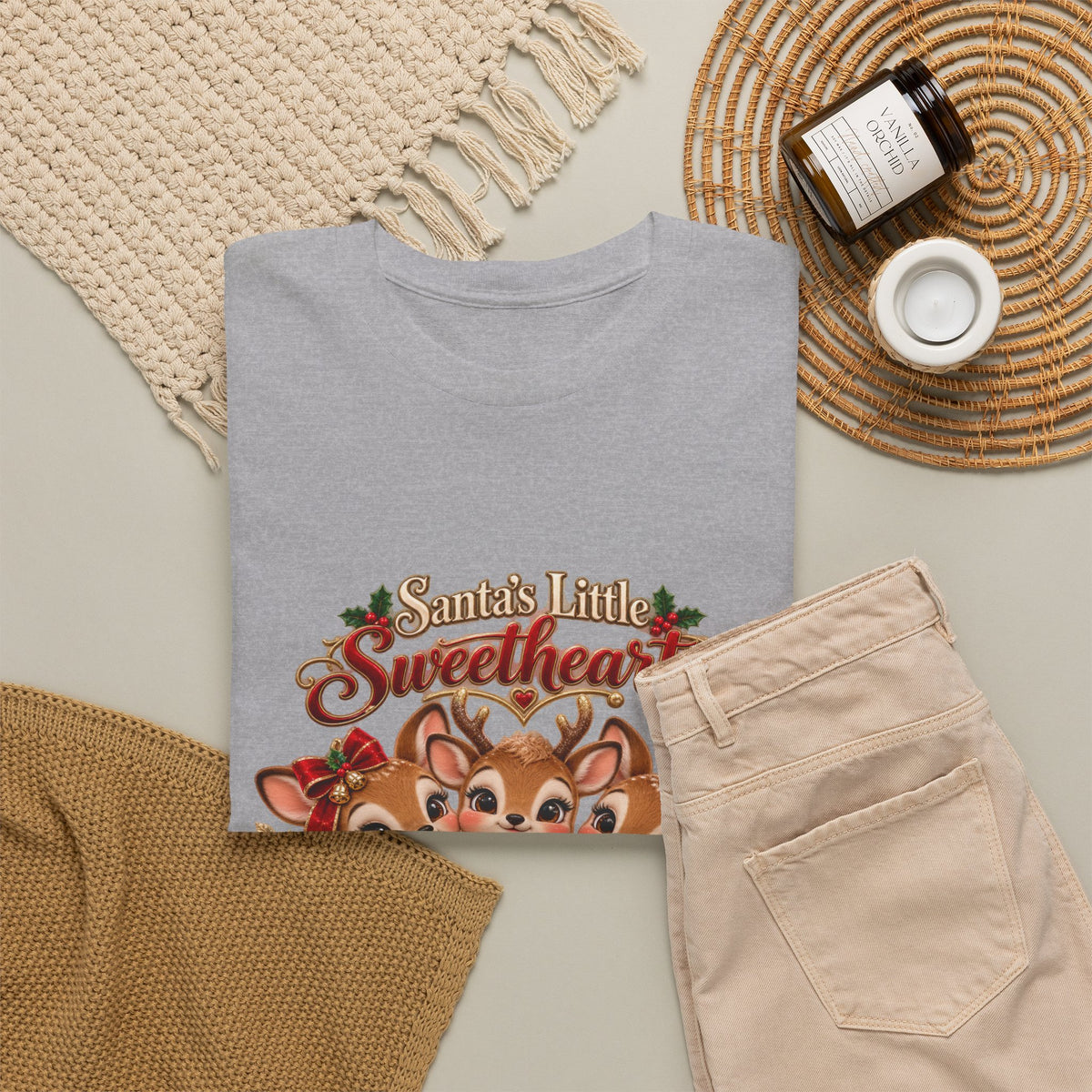 Personalized Christmas Reindeer Shirt – Santa’s Little Sweethearts Custom Kids Names
