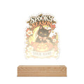 Spooky Season Personalized Halloween Acrylic Night Light – Black Cat & Pumpkin
