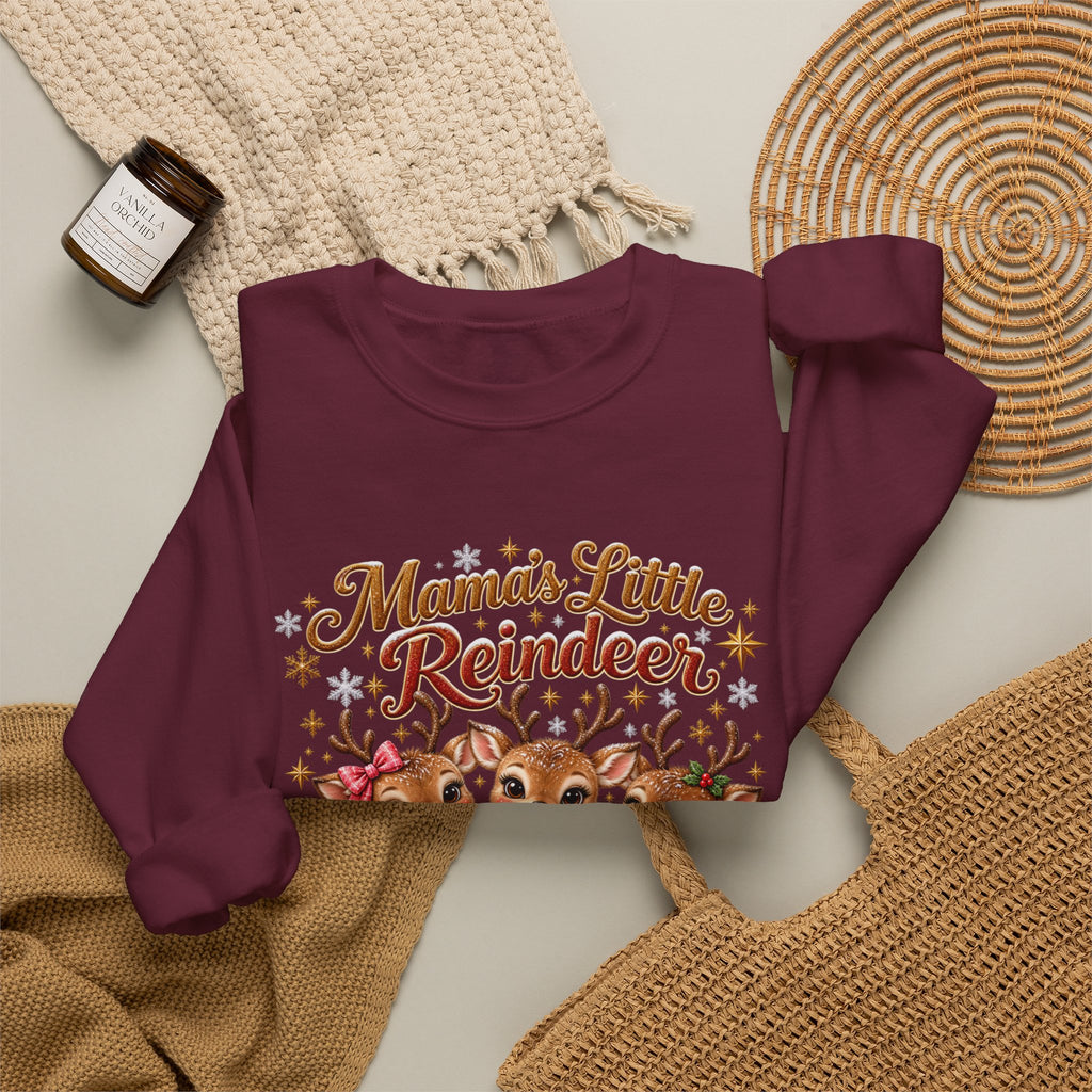 Mama’s Little Reindeer Personalized Christmas Sweatshirt – Custom Kids Names