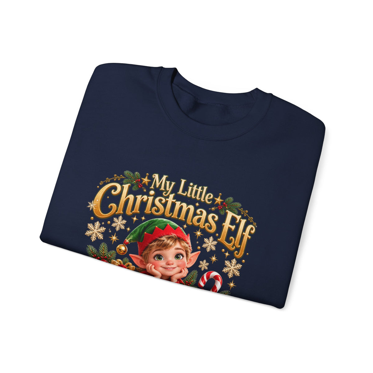 Personalized Christmas Elf Sweatshirt – Custom Name Holiday Crewneck