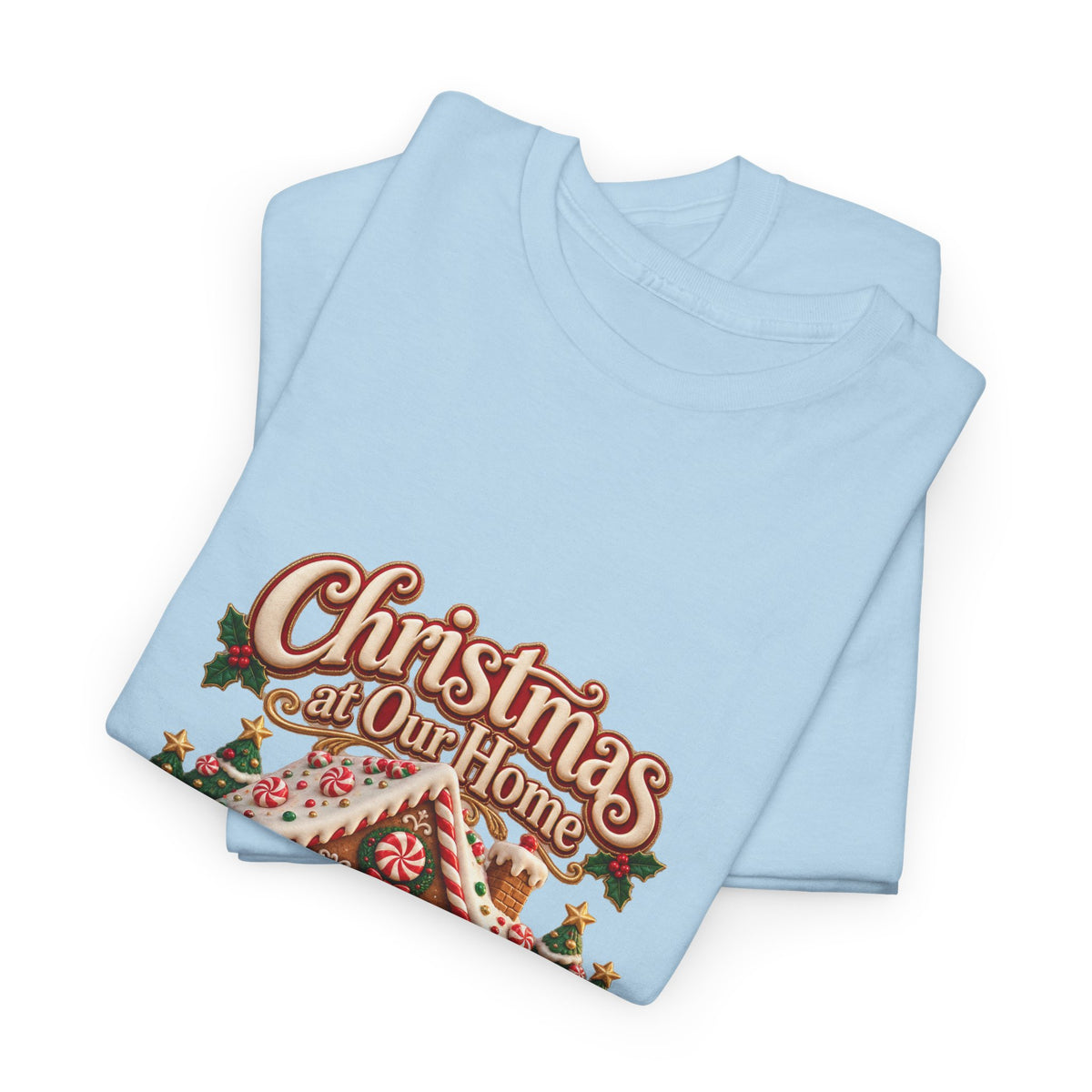 Personalized Family Christmas Shirt – Custom Family Name Gingerbread House Holiday Tee