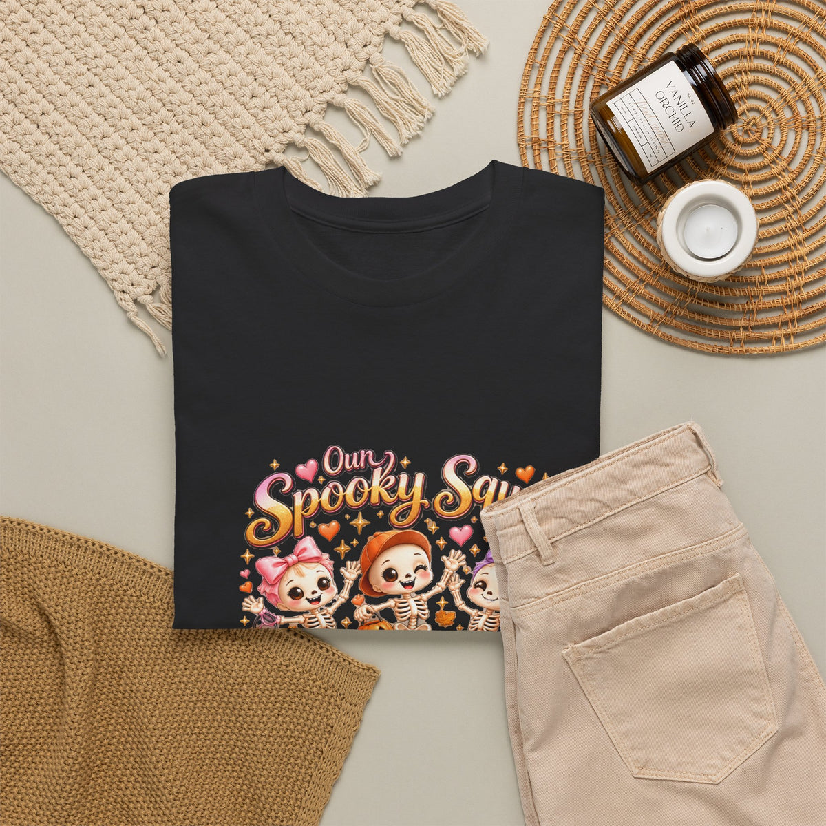 Personalized Spooky Squad Halloween Shirt – Custom Kids Names Skeleton Tee – Family Halloween Gift