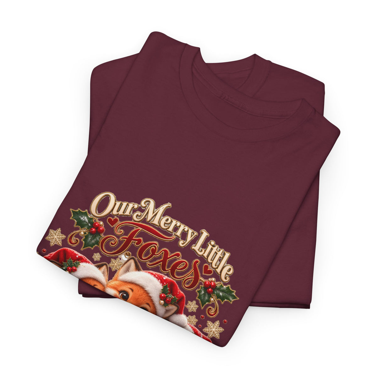 Personalized Christmas Fox Family Shirt – Custom Kids Names Holiday Mom Gift