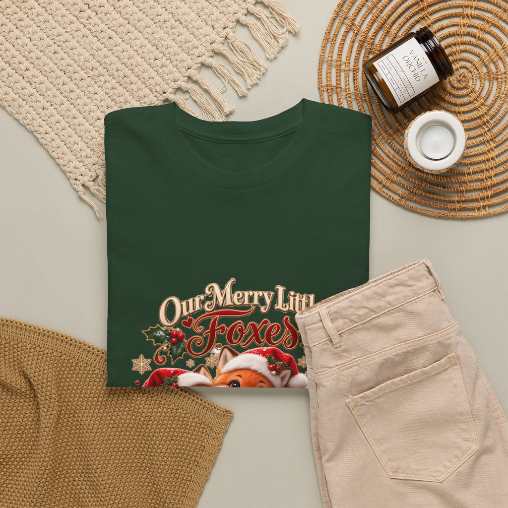 Personalized Christmas Fox Family Shirt – Custom Kids Names Holiday Mom Gift