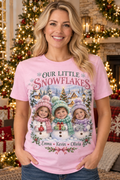 OUR LITTLE SNOWFLAKES personalized Christmas photo shirt lifestyle mockup