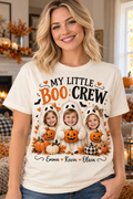 Custom child photos Halloween family shirt — MY LITTLE BOO CREW