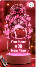 Personalized Pink October Girl LED Lamp – Custom Name Awareness Light
