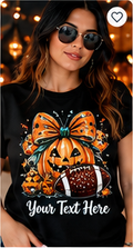 Personalized Halloween Pumpkin Bow T-Shirt – Custom Name