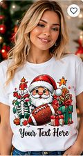 Personalized Christmas Santa Player T-Shirt – Custom Name & Number