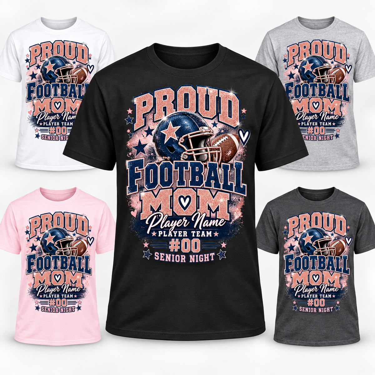T-shirt Senior Night Football Mom personnalisé – Player Name, Team & Jersey Number