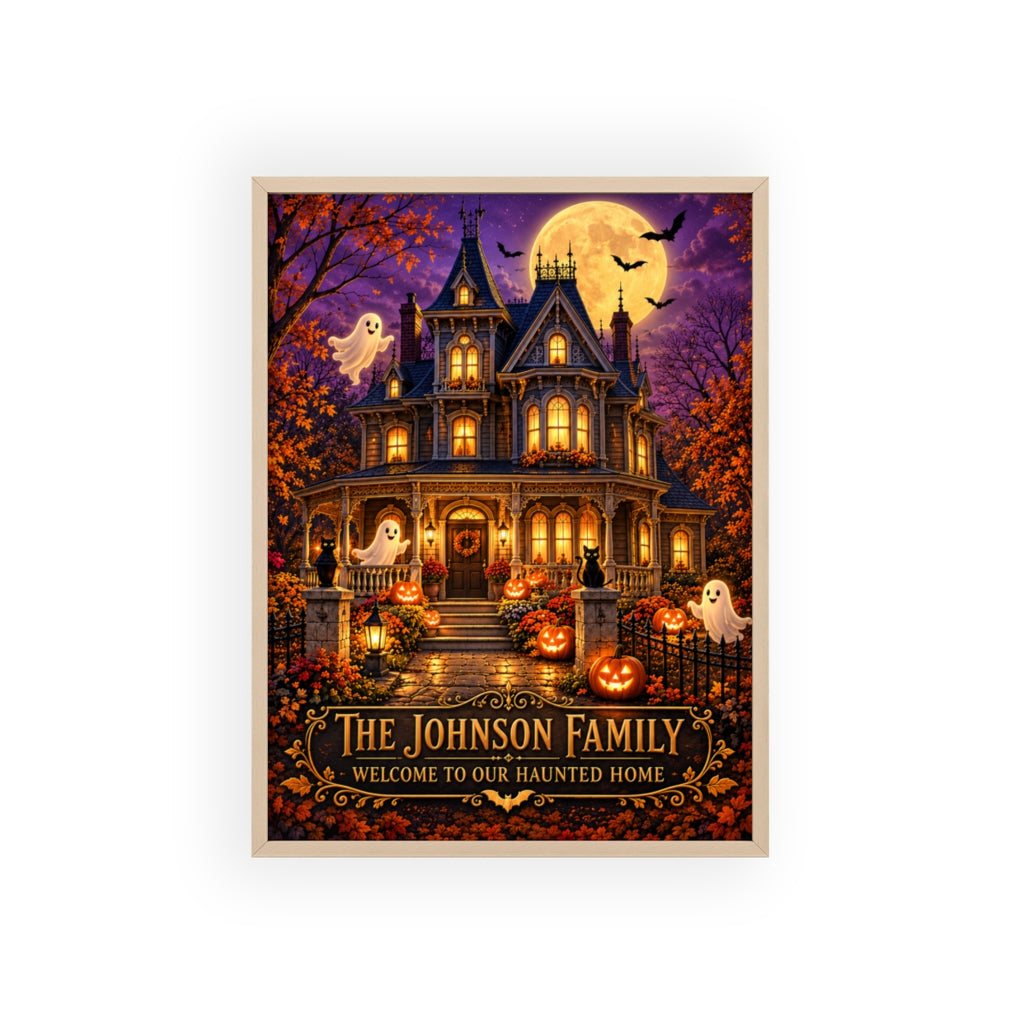 Welcome to Our Haunted Home framed print supplier preview