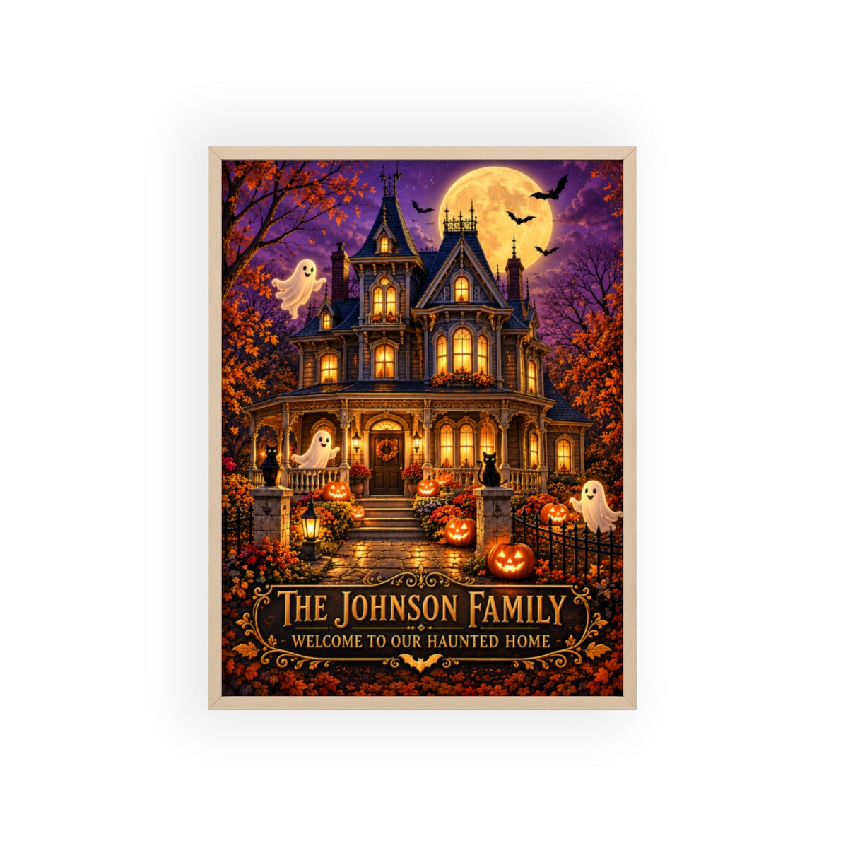 Welcome to Our Haunted Home framed print supplier preview
